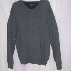 Tommy Hilfiger V-Neck Sweater L/G - 90's Logo